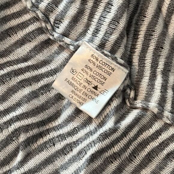 Belldini Duster Sweater Long Length Gray Stripe Light Medium M - Picture 6 of 6